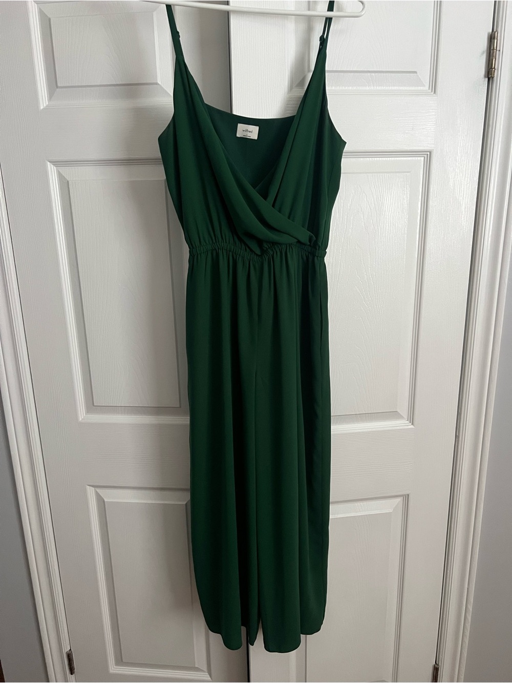 Aritzia Wilfred Dark Green Midi Wrap Jumpsuit